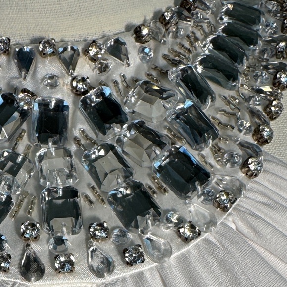 70s Inspired White Rhinestone Evening Gown - Picture 11 of 11